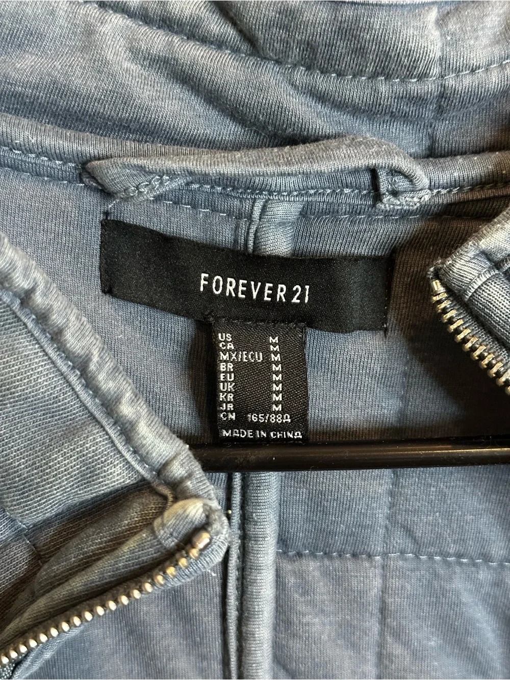 Forever 21 Slate Blue Quilted Zip Jacket - Picture 2 of 4